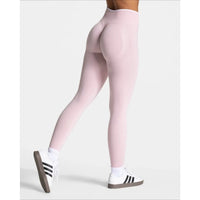 Women'S Seamless Gym Solid Color Sports Pants White Edge Waist Tight High Waist Hip Lifting Yoga Pants Running Exercise Pants