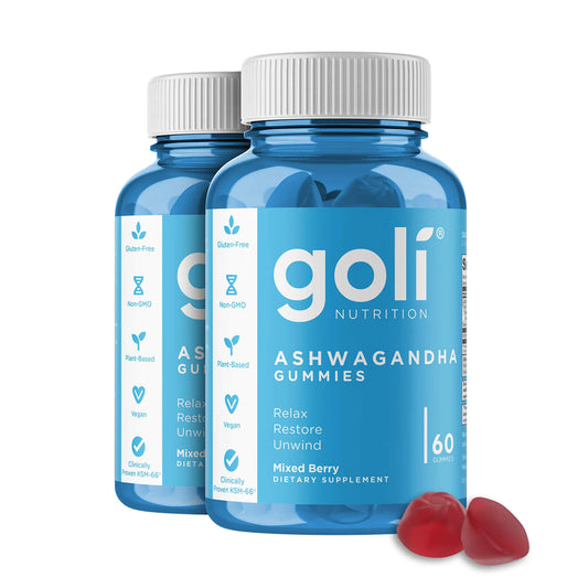 Goli Ashwagandha Gummies with Vitamin D – Stress Relief, Sleep & Mood Support (Pack of 2)