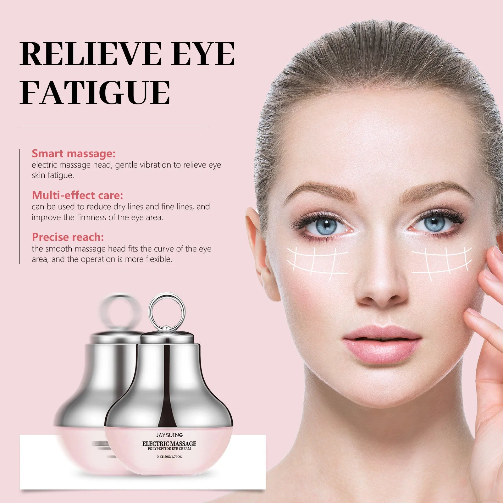 Electric Massage Eye Cream Firming Lifting Fine Line Relieve Tired Eye Gentle Vibration Anti-Wrinkle Moisturizing under Eye Care