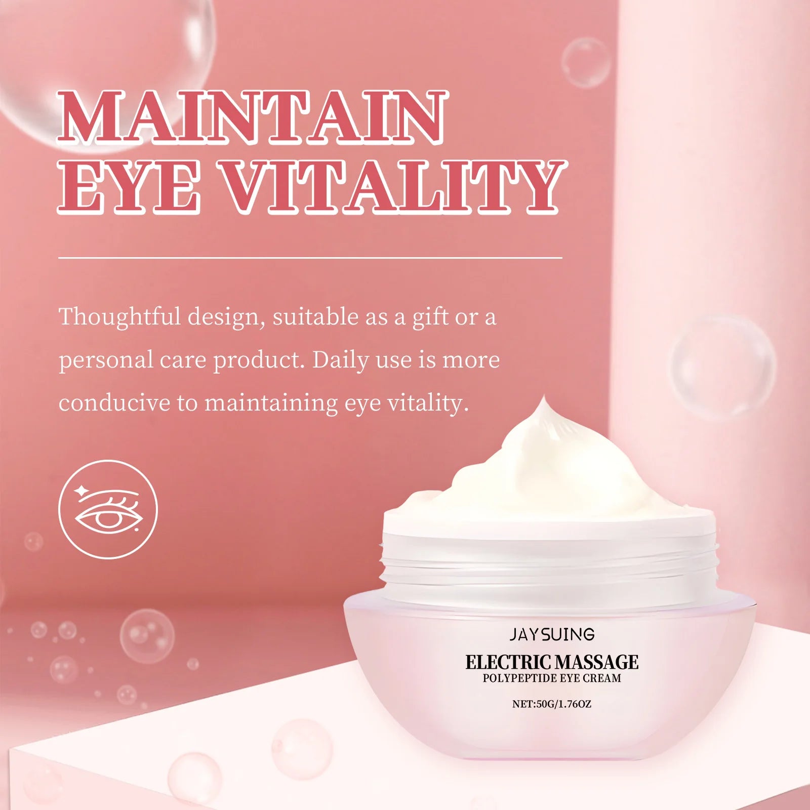 Electric Massage Eye Cream Firming Lifting Fine Line Relieve Tired Eye Gentle Vibration Anti-Wrinkle Moisturizing under Eye Care