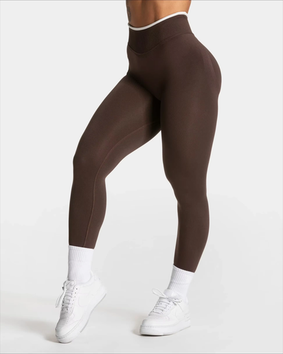 Women'S Seamless Gym Solid Color Sports Pants White Edge Waist Tight High Waist Hip Lifting Yoga Pants Running Exercise Pants